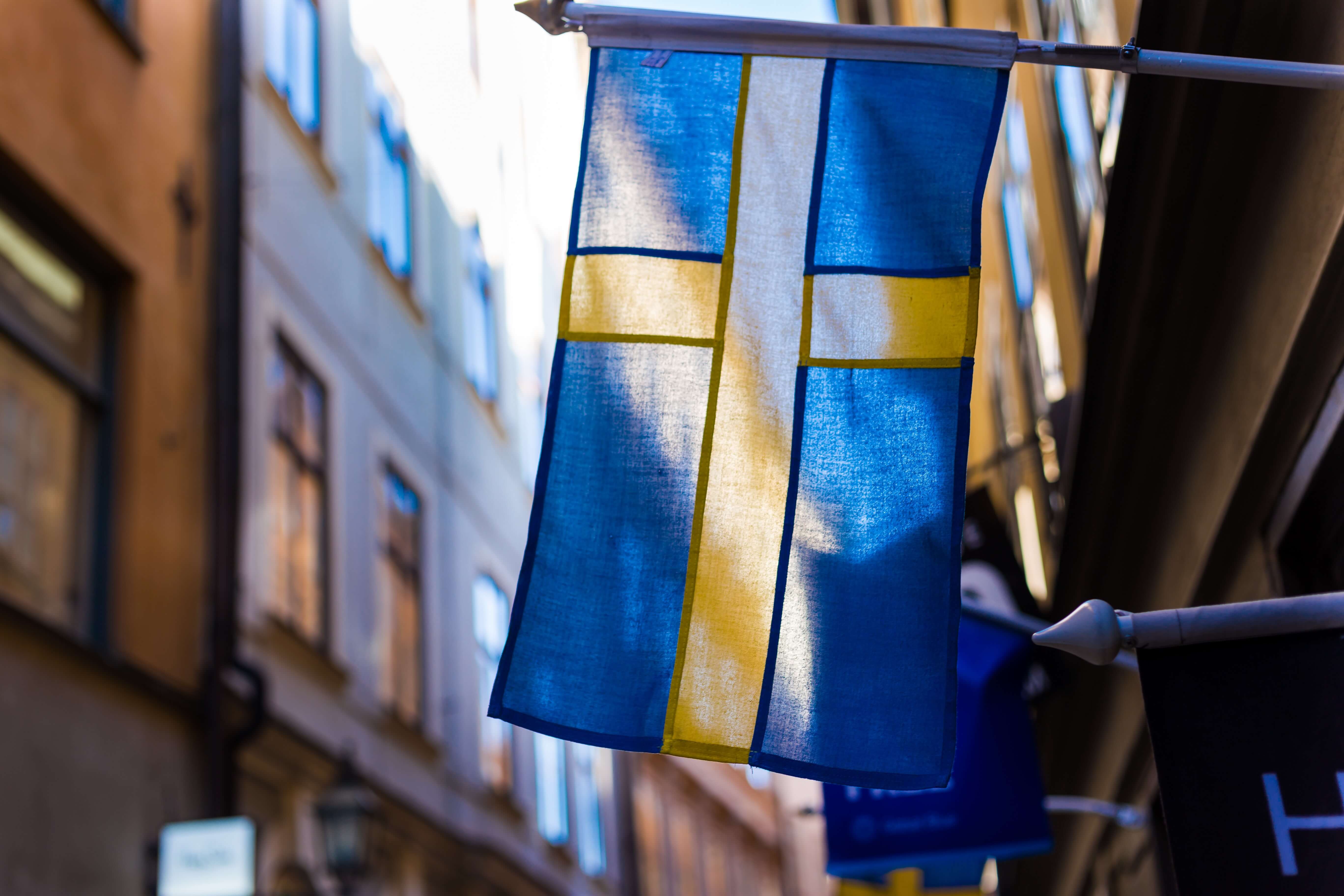 A transparent Swedish flag